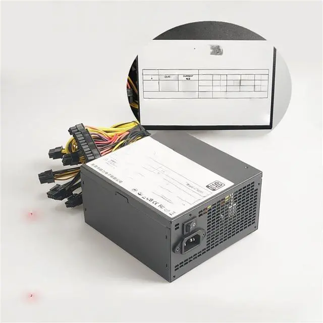 Main image of Suitable for mining machine power supply, supports 6 cards 370 380 380X 470 480 570 1060 rated 1500W 1600W mining power supply LL1600FC