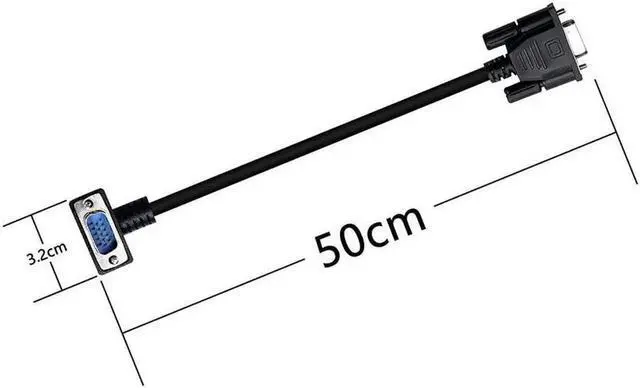 Alt view image 3 of 6 - JAENFONG 90 Degree VGA Cable Down Angle VGA Male to VGA Female Cable 1080P Full HD Computer Monitor Cable 0.5M (Down)