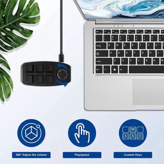 Alt view image 4 of 5 - JAENFONG Bluetooth Wireless RGB Custom Mechanical Keyboard 6 Keys 1 Knob Programming Gaming Keypad