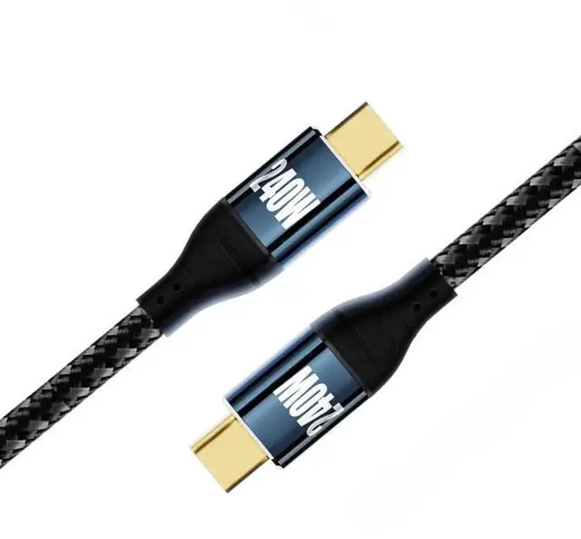 Main image of JAENFONG USB C to USB C 240W Cable,USB Type C Male to Male Cable 480Mbps 48V 5A Compatible with USB2.0 100W Charging 3.0M