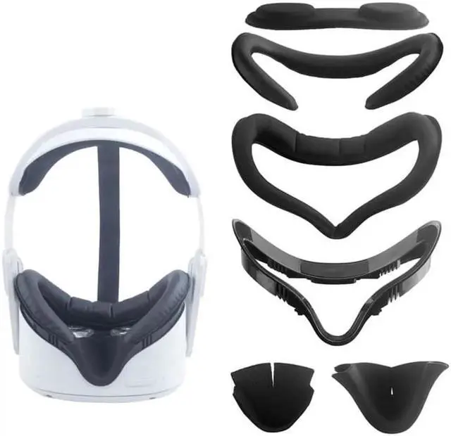 Alt view image 2 of 5 - JAENFONG For Meta Quest 2 VR Headset 6pcs/set Replacement Face Eye Pad Cushion(Black)