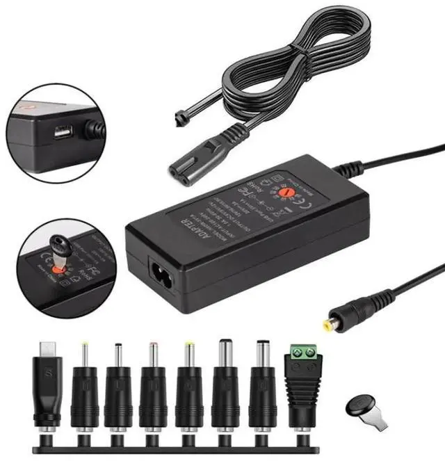 Alt view image 7 of 7 - JAENFONG 65W 6-20V Adjustable 3A DC Power Adapter Charger, Specification: AU Plug