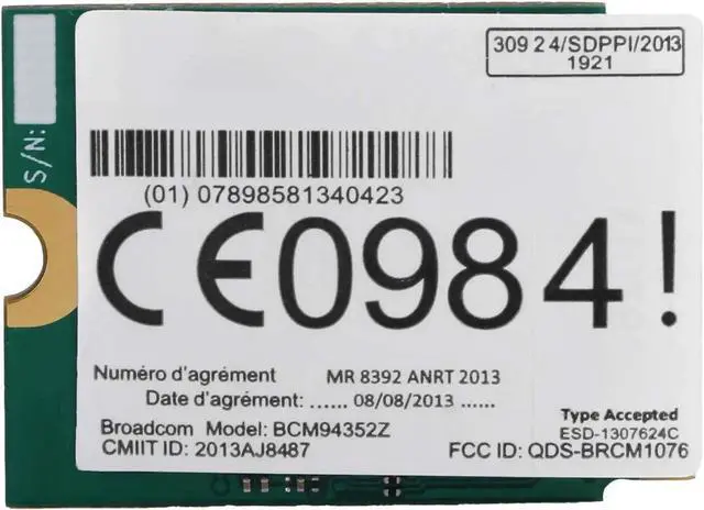 Alt view image 7 of 7 - JAENFONG BCM94352Z Dual Band NGFF M.2 Wireless Network Card,4.0, 802.11ac WiFi Adapter (Cable+Antenna+Baffle)