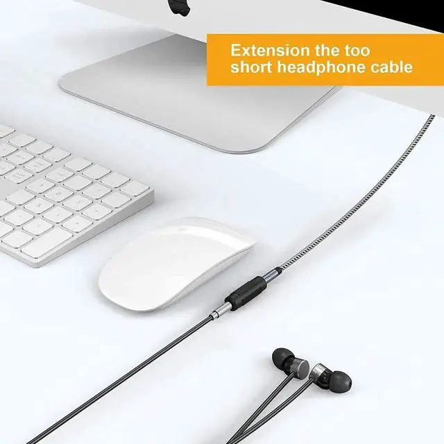 Alt view image 3 of 7 - 3.5mm Male to Male Stereo Aux Cord 1.5FT Bundle with 3.5mm Female to Female Audio Adapter Coupler, Compatible with Car Stereo, Speakers and Headphones