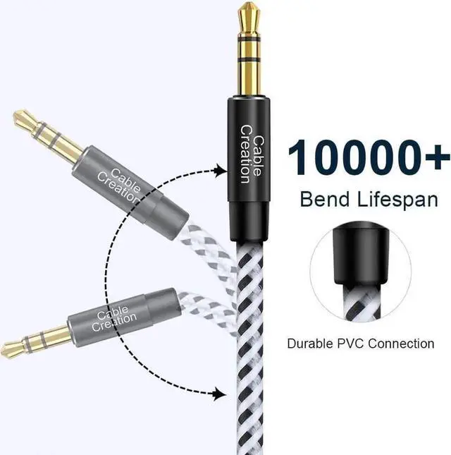 Alt view image 7 of 7 - 3.5mm Male to Male Stereo Aux Cord 1.5FT Bundle with 3.5mm Female to Female Audio Adapter Coupler, Compatible with Car Stereo, Speakers and Headphones