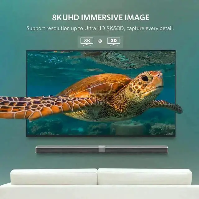 Alt view image 7 of 7 - 8K DP1.4 Cable Optical Fiber Cables, 6.6feet 4K 120Hz 48Gbps HDR HDCP for HD TV Box Projector Ps3/4 Ultra High Speed Computer 6.6 ft.