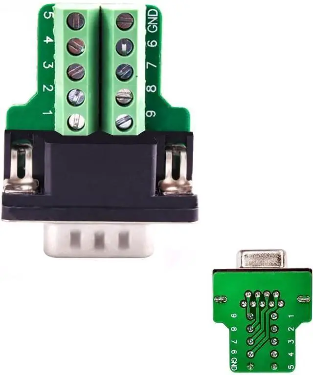 Alt view image 2 of 12 - JAENFONG DB9 Breakout Connector to Wiring Terminal RS232 D-SUB Male Serial Adapters Port Breakout Board Solder-Free Module with case(Female Serial Adapter)