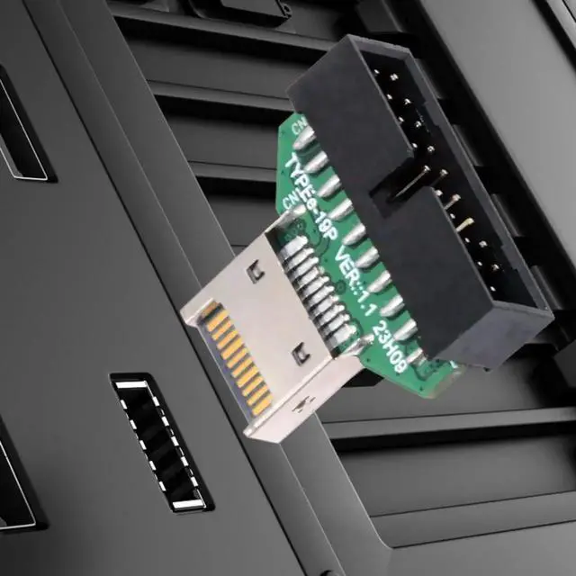 Alt view image 5 of 7 - JAENFONG USB 3.2/3.1 Gen 2 Type E Front Panel Header Male to USB 3.0 Gen 1 19Pin/20Pin Female 20Gbps Mainboard Header Extension Adapter