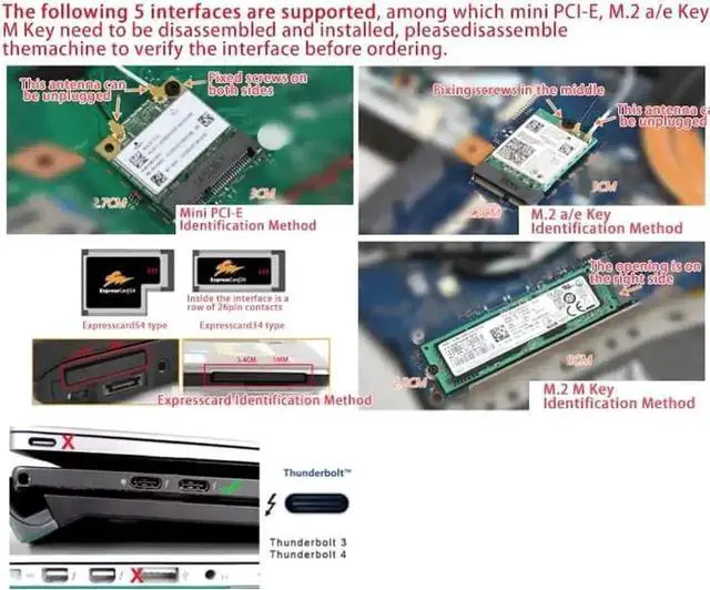 Alt view image 2 of 7 - JAENFONG EXP GDC Notebook External PCI-E Discrete Graphics Beast Series External Laptop Docking Station Mini PCI-E/M.2 A Key No Power (Expresscard)