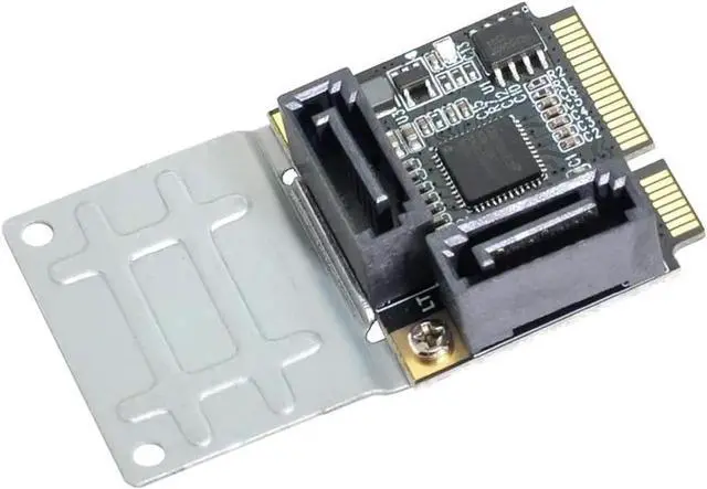 Alt view image 6 of 6 - JAENFONG Mini PCIe to 2 Ports SATA III Adapter Converter,Low Profile Dual SATA Mini PCI Express Half Size Extension Controller Card for SATA 3.0 Hard Drive, 6Gpbs SSD,DVD ROM- with Full Size Bracket