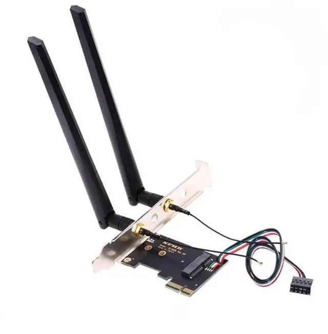 Main image of JAENFONG PCI-E X1 to NGFF A+E/E-Key Wireless Network Card PCI Express Expansion Card Adapter with Dual Antenna for Wifi5 Wifi6 Wifi6E,Bluetooth 5.3(USB Port),Supports Windows 11/10