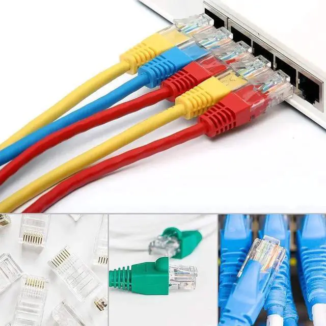 Alt view image 4 of 7 - JAENFONG RJ45 Crimp Tool Kit, 50 PCS RJ45 Connectors, 50 PCS Covers, 1 Cat5 Cat5e Ethernet Crimping Tool, 1 RJ45 Tester and 1 Mini Wire Stripper, RJ11, 6P/ RJ12, 8P/ RJ45 Crimp Tool Set