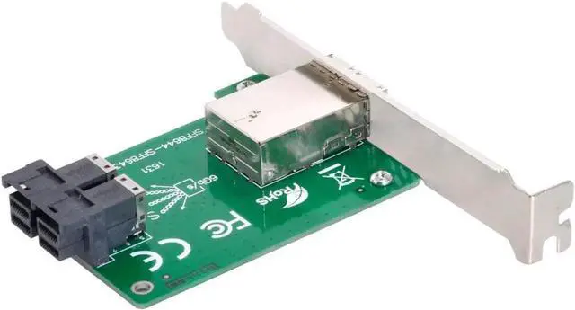 Main image of JAENFONG SFF-8644 Dual Ports Mini SAS HD to Internal SAS HD SFF-8643 PCBA Female Adapter With Low Profile Bracket