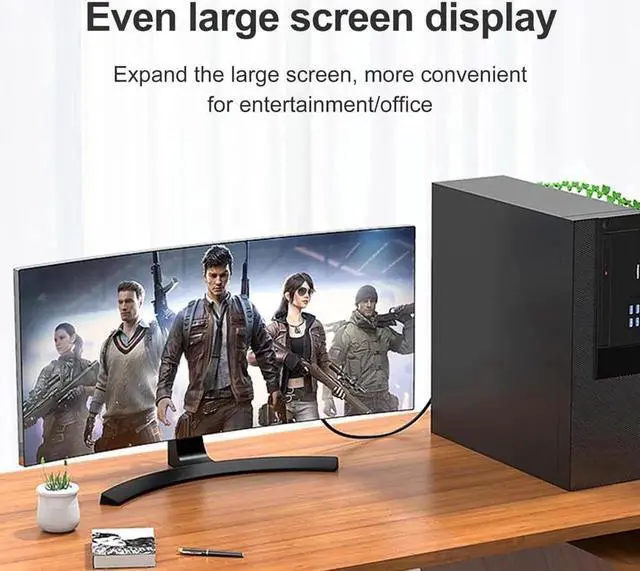 Alt view image 3 of 7 - JAENFONG 8K@30Hz DisplayPort to HDMI-compatible Adapter Converter Display Port Male DP to Female HD TV Cable Adapt Video For PC TV Laptop
