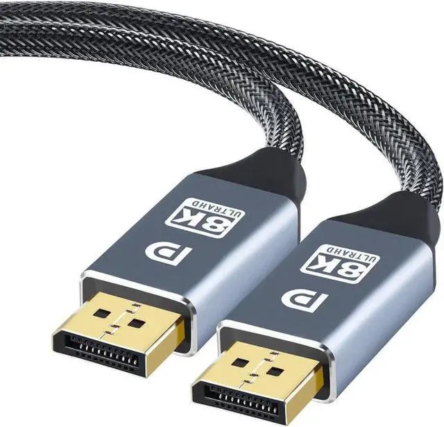 Main image of JAENFONG 8K DP 1.4 Cable 6.6Feet, 8K Displayport Cable, Durable Pure Copper Cord, 32.4Gbps Ultra High Speed, 8K@60Hz, 4K@144Hz, Support HBR3, DSC 1.2, HDR10, Compatible for Graphics Card, VR Headset
