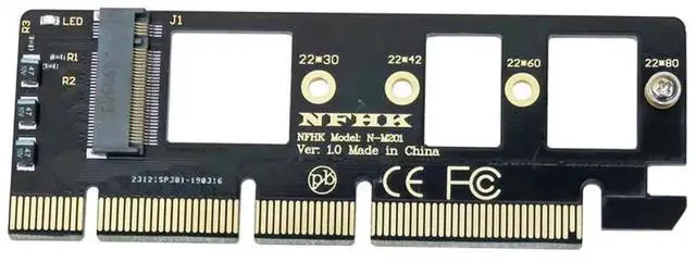 Alt view image 4 of 4 - JAENFONG NGFF M-Key NVME AHCI SSD to PCI-E 3.0 16x x4 Adapter Converter PCI Express 3.0 X4 X8 X16 to M Key M.2 NVME AHCI SSD Riser Card for XP941 SM951 PM951 A110 (Black)