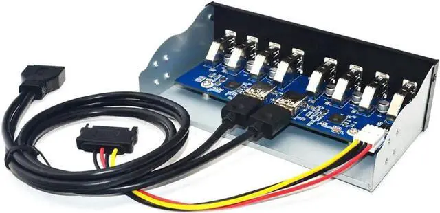 Alt view image 3 of 5 - JAENFONG 8 Port USB Hub USB3 5.25 USB 3.0 Front Panel Splitters USB 3.0 Hub for USB3.0 HUB Splitter Hubs for Computer