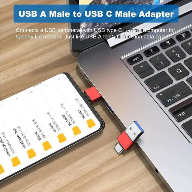 Alt view image 3 of 6 - JAENFONG USB C Adapter (6 Pack) - USB 3.0 & Type-C Converter Set (Red)