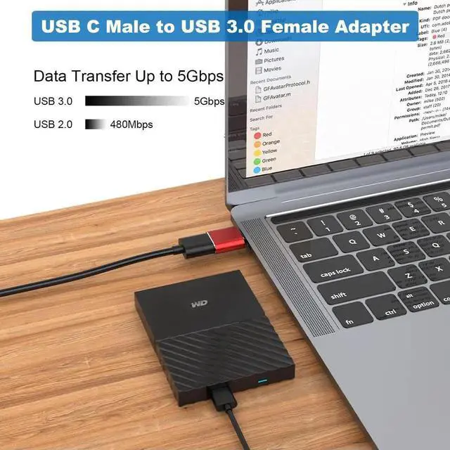 Alt view image 6 of 6 - JAENFONG USB C Adapter (6 Pack) - USB 3.0 & Type-C Converter Set (Red)