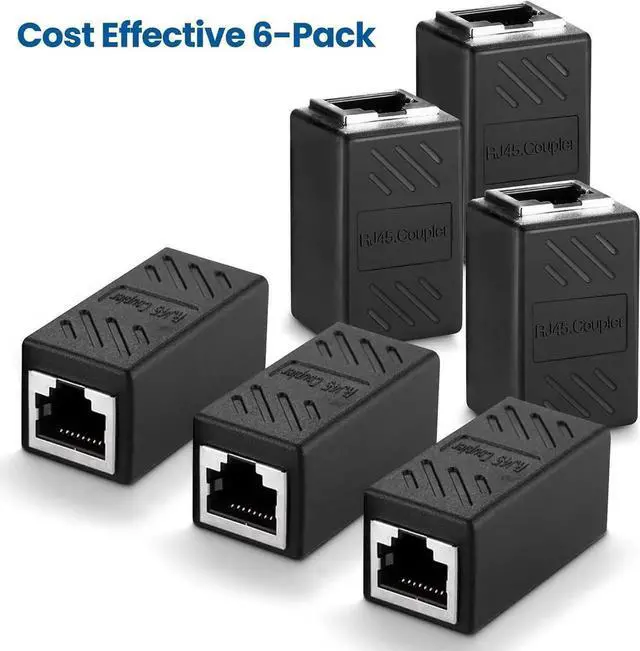 Alt view image 3 of 14 - JAENFO6 Pack RJ45 Cat 6 Coupler, Ethernet Cable Extender, in Line Ethernet Connector for Cat7 Cat6 Cat5e Cat5 Ethernet Cable, Ethernet Extender Adapter Female to Female, Ethernet Network Cable Coupler