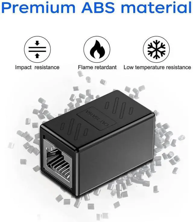 Alt view image 3 of 7 - JAENFONG RJ45 Cat6 Coupler Ethernet Extender Connector, 10 Pack in line Coupler Cat7 Cat6 Cat5e Cat5 Ethernet Cable Extender Female to Female Black