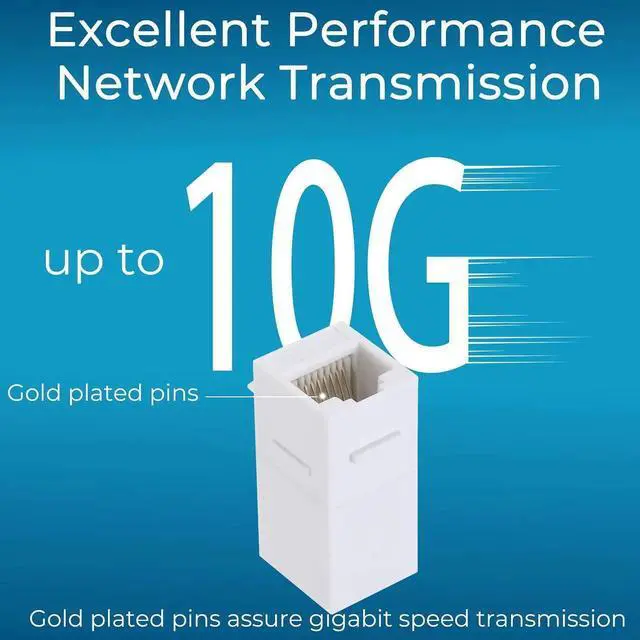 Alt view image 7 of 7 - JAENFONG RJ45 Coupler Inline Adapter Keystone, Female to Female Network Connector 5 Pack for Ethernet Cat6/Cat5e/Cat5 Cable Extender with Gold Plated White