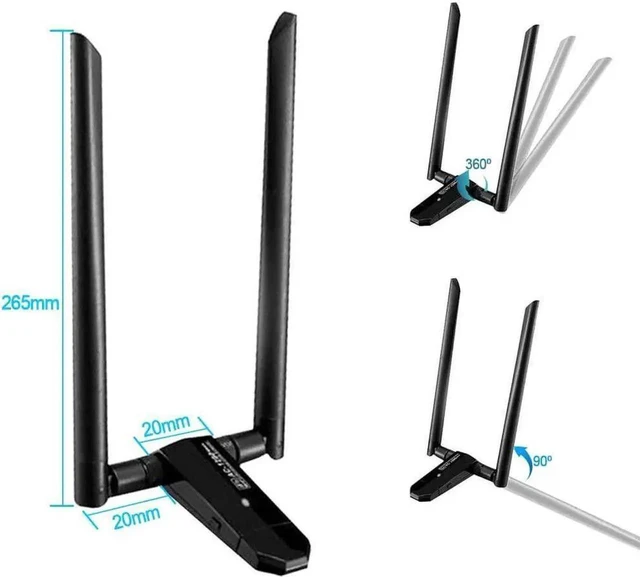 Alt view image 7 of 7 - JAENFONG USB WiFi Adapter 1200M USB 3.0 5DBI Wireless Network Adapter 2.4G/300Mbs 5.8G/867M for Laptop/Desktop Support Windows XP/Vista/7/8/10/Linux/Mac (1200M with CD Driver)