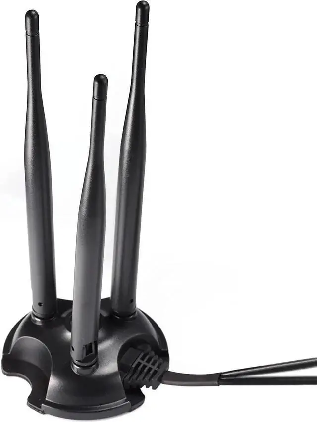 Alt view image 4 of 7 - JAENFONG 2.4GHz 5GHz Dual Band WiFi Antenna, Triple RP-SMA Antenna Magnetic Base for PC Desktop Computer, PCIe WiFi Card, WiFi Wireless Router, Mobile Hotspot, External WiFi USB Adapter