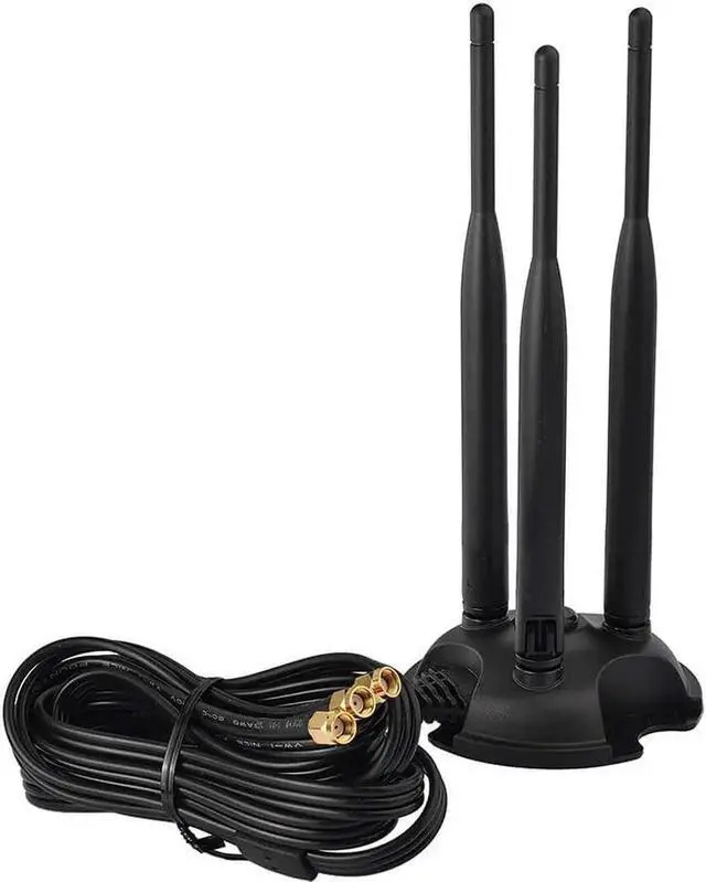 Alt view image 5 of 7 - JAENFONG 2.4GHz 5GHz Dual Band WiFi Antenna, Triple RP-SMA Antenna Magnetic Base for PC Desktop Computer, PCIe WiFi Card, WiFi Wireless Router, Mobile Hotspot, External WiFi USB Adapter