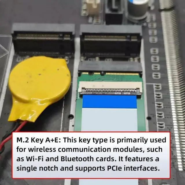 Alt view image 6 of 14 - JAENFONG Adapter 2230 NGFF A+E-Key Male to NVME M-Key Female Extension Cable for Laptop Mainboard SSD 2280