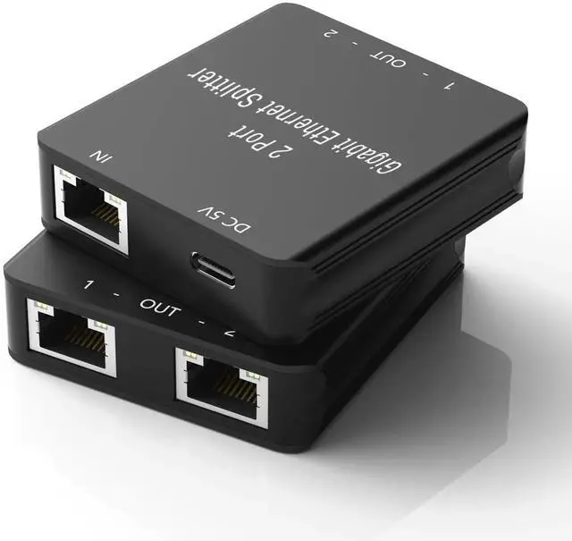 Alt view image 2 of 7 - J45 Ethernet Splitter RJ45 Splitter High Speed 1000Mbps Network 1 In 2 Out (2 Devices Networked Simultaneously) RJ45 Ethernet Coupler Splitter for Cat5/Cat5e/Cat6/Cat6a/Cat7/Cat8 Internet Cable