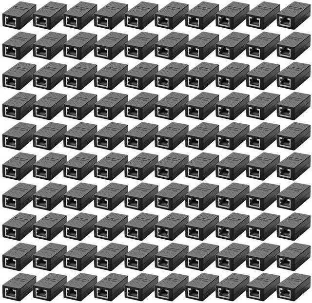 Main image of 100 PCS Gigabit RJ45 Coupler, Ethernet Extender Connector in Line Coupler for Cat8/Cat7/Cat6/Cat5e/Cat5 Ethernet Cable Extender Adapter Female to Female (Black)