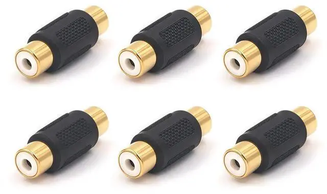Main image of 6-Pack Gold Plated RCA Female to RCA Female Coupler,Compatible with Phono,Speaker,RCA Cable,Amplifier