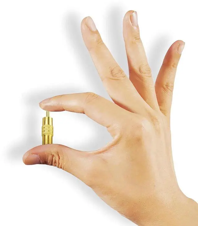 Alt view image 3 of 6 - F-Type Female to RCA Male Coaxial Cable Audio Adapter Gold Plated Connector, 2-Pack