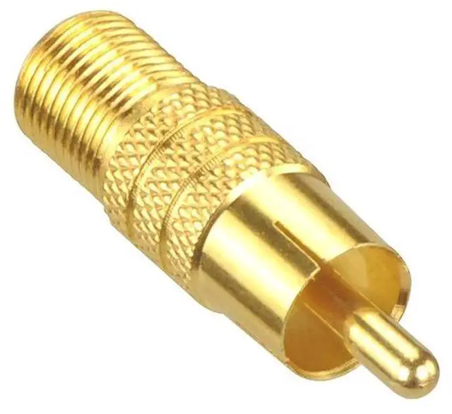 Alt view image 6 of 6 - F-Type Female to RCA Male Coaxial Cable Audio Adapter Gold Plated Connector, 2-Pack