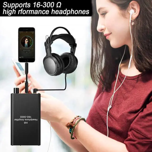 Alt view image 2 of 6 - Headphone Amplifier Portable 3.5 mm Audio Amp with Lithium Battery for MP3, MP4, Tablets Smart Phone, Digital Player, Computer PC