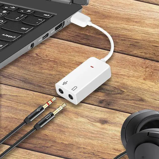 Alt view image 2 of 6 - USB Sound Card Adapter 7.1 Channel External Audio Adapter Stereo Sound Card Converter 3.5mm AUX Microphone Jackfor Windows, MAC, Linux, PC,Laptop, Desktops