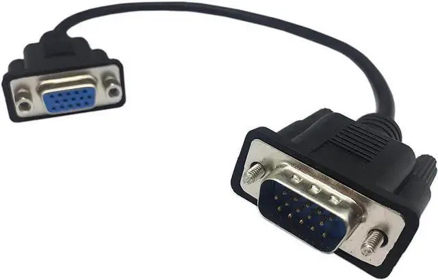 Alt view image 2 of 6 - JAENFONG 1ft VGA SVGA 15 Pin HD15 Male to Female Adapter Video Monitor Extension Cable for PC Laptop TV Porjector