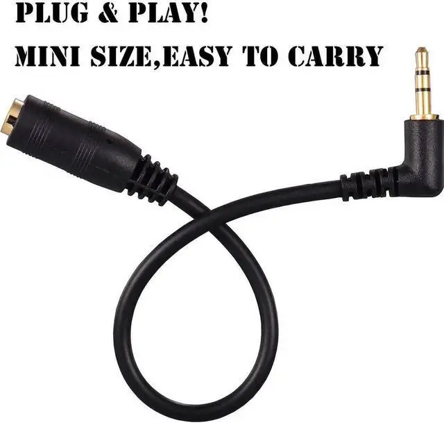 Alt view image 5 of 6 - JAENFONG 2 Pack Gold Plated 2.5mm Male to 1/8 inch 3.5mm Female Stereo Audio Jack Adapter Cable 90 Degree Right Angle Connector 6 inch Cord for Radios,Headphones,Recorder,Camera