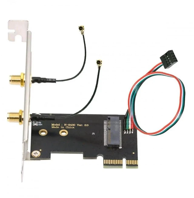 Main image of JAENFONG Card Wireless NGFF A/E-Key WiFi Card to PCI-E Express 1x Adapter for WLAN Wifi6 Wifi7 Bluetooth (PCIE to A+E)
