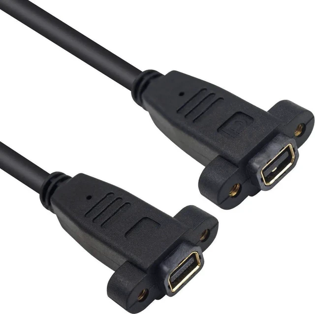 Alt view image 2 of 6 - JAENFONG Mini Displayport Female to Mini Displayport Female Panel Mount 4k Mini Dispalyport Cable 30cm Not for Thunderbolt 3