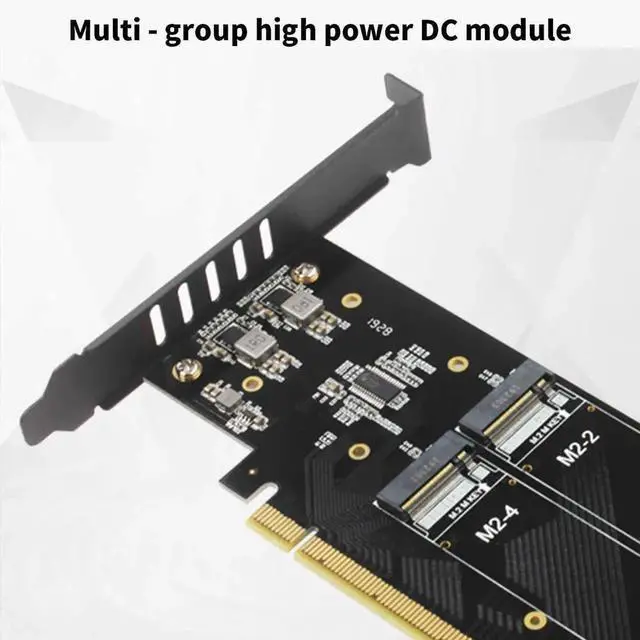 Alt view image 3 of 7 - JAENFONG iHyper-Pro M.2 X16 to 4X PCIE 4.0 GEN4 Expansion Card Supports NVMe M.2 m Key 2280 up to 32Gbps for VROC NVMe Raid (iHyper)