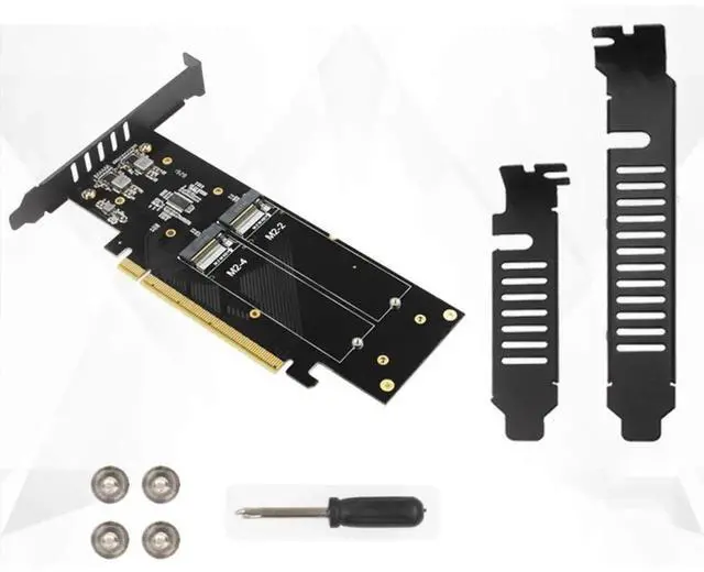 Alt view image 5 of 7 - JAENFONG iHyper-Pro M.2 X16 to 4X PCIE 4.0 GEN4 Expansion Card Supports NVMe M.2 m Key 2280 up to 32Gbps for VROC NVMe Raid (iHyper)