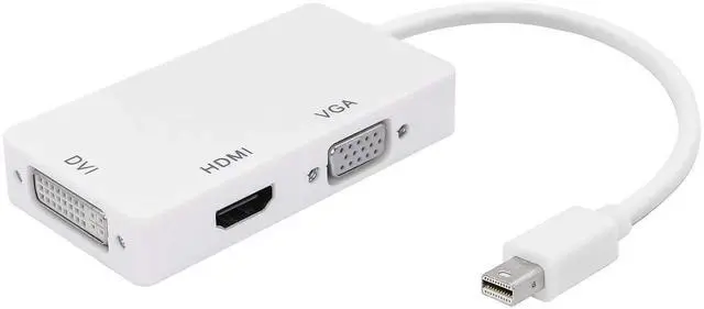 Main image of JAENFONG 3-in-1 Mini DP to HDMI, DVI, VGA Adapter 4K Mini Displayport 1.2 Converter,Thunderbolt and Thunderbolt 2 Port Compatible for PC, Projector, Monitor, HDTV