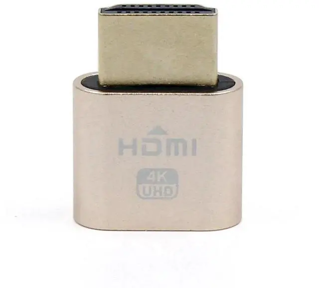 Alt view image 2 of 7 - VGA Virtual Display Adapter HDMI DDC EDID Dummy Plug Headless Ghost Display Emulator 1920x1080 New Generation@60Hz (Gold)