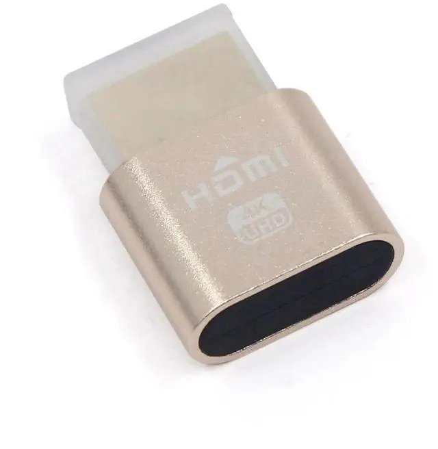 Alt view image 7 of 7 - VGA Virtual Display Adapter HDMI DDC EDID Dummy Plug Headless Ghost Display Emulator 1920x1080 New Generation@60Hz (Gold)