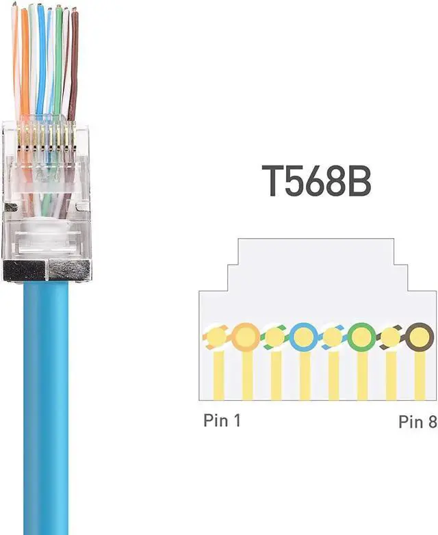 Alt view image 3 of 7 - Cable Matters 100-Pack Cat 6A Shielded Pass Through RJ45 Connectors (Cat 6A Ends / Cat6A Connector / RJ45 Modular Plugs/Ethernet Plugs/Network Connector) for Solid or Stranded S/FTP Ethernet Cable