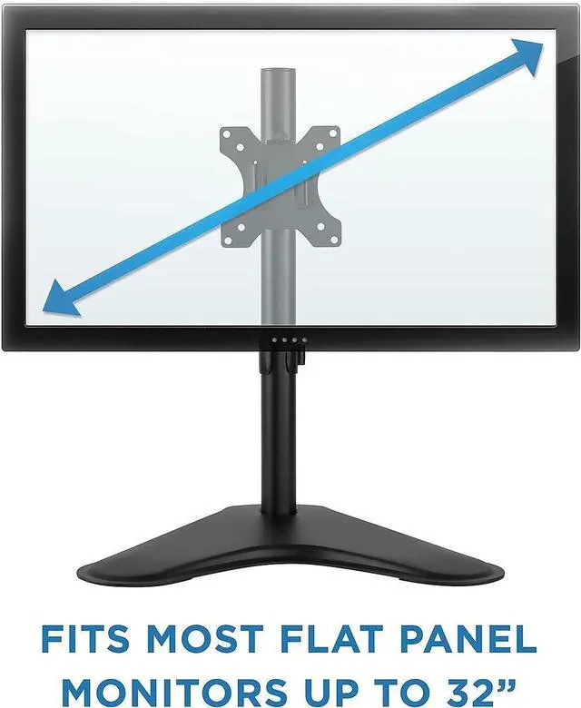 Alt view image 6 of 7 - Mount-It! Single Monitor Stand, Freestanding Desk Mount for 21.5-32 Inch Screens, VESA Compatible Desk Stand with Height Adjustable, Tilt, Swivel, and Rotation Features, Sturdy Base Supports 17.6 lbs