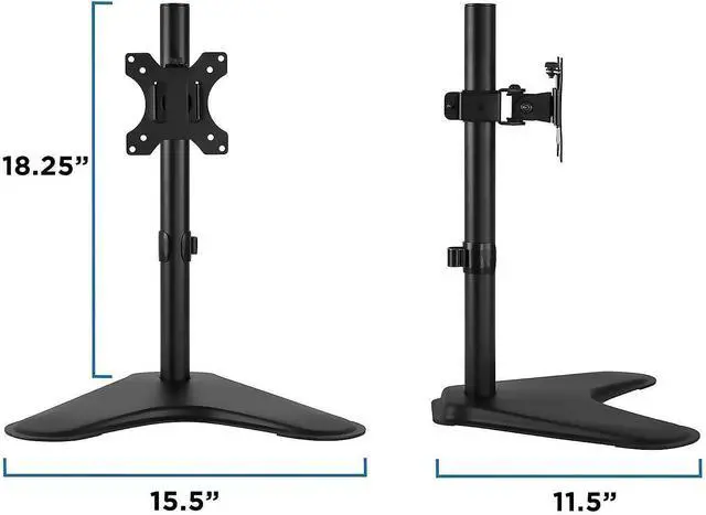 Alt view image 7 of 7 - Mount-It! Single Monitor Stand, Freestanding Desk Mount for 21.5-32 Inch Screens, VESA Compatible Desk Stand with Height Adjustable, Tilt, Swivel, and Rotation Features, Sturdy Base Supports 17.6 lbs