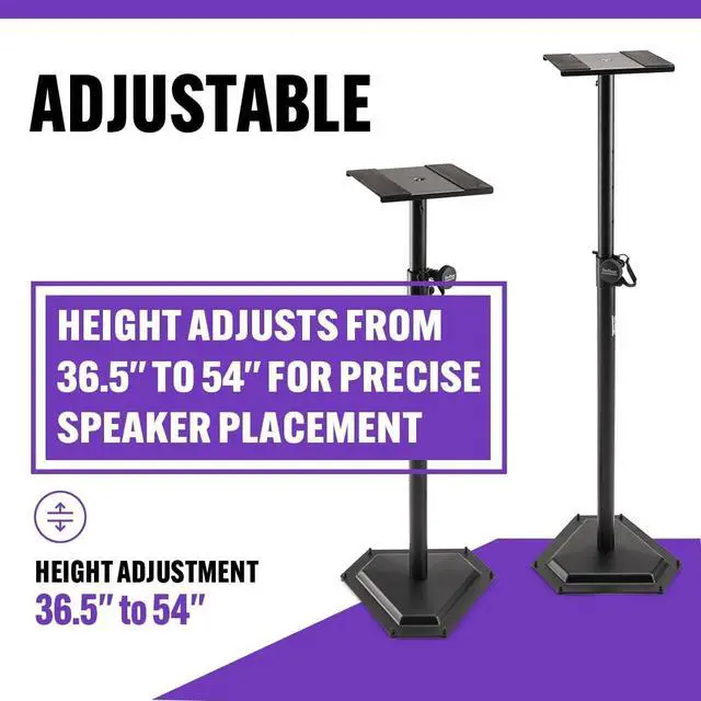 Alt view image 7 of 7 - On Stage Stands SMS6600-P Hex-Base Monitor Stand